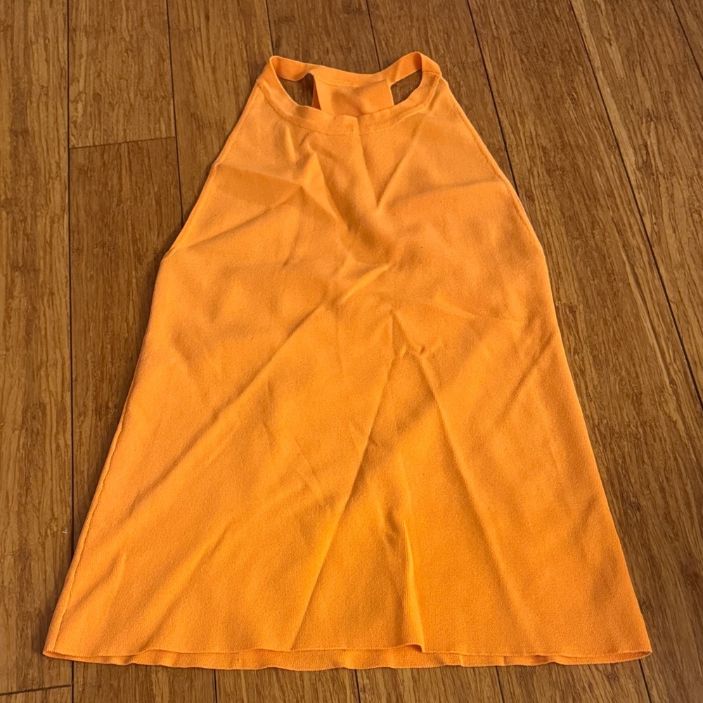 Orange cross back tank top